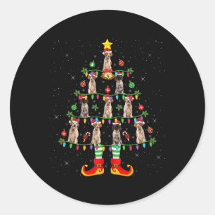 Xmas Holiday Lighting Brittany Spaniel Dog Christm Classic Round Sticker
