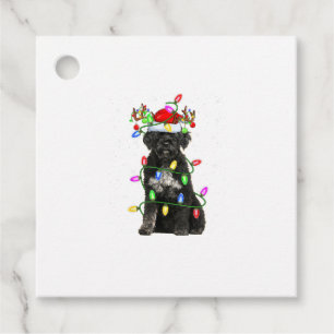 Xmas Holiday Lighting Santa Portuguese Water Dog C Favour Tags