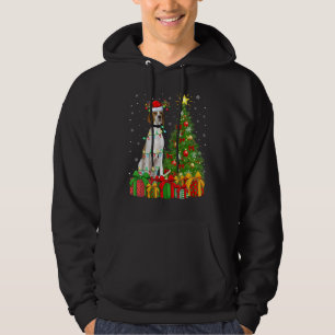 Xmas Holiday Lights Santa English Pointer Dog Chri Hoodie