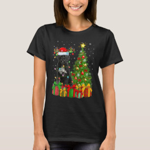 Xmas Holiday Lights Santa Giant Schnauzer Dog Chri T-Shirt