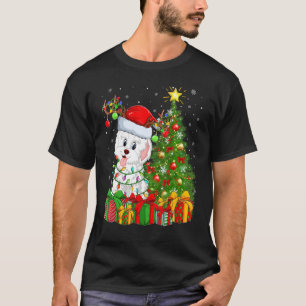 Xmas Holiday Lights Santa Havanese Dog Christmas T T-Shirt