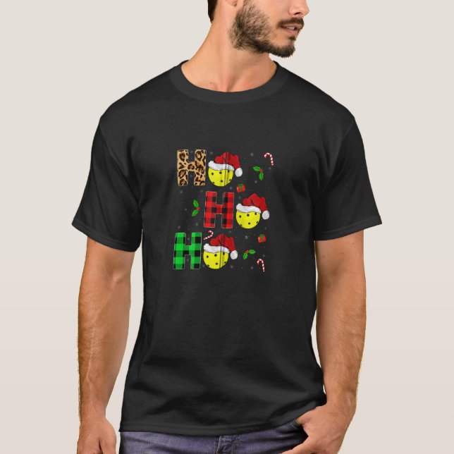 Xmas Holiday Matching Santa Ho Ho Ho Pickleball Ch T-Shirt (Front)