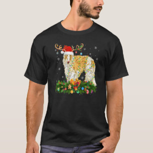 Xmas Holiday Reindeer Hat Santa Borzoi Dog Christm T-Shirt