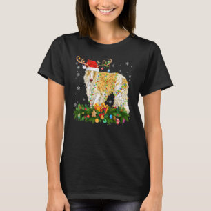 Xmas Holiday Reindeer Hat Santa Borzoi Dog Christm T-Shirt