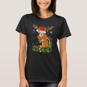 Xmas Holiday Reindeer Hat Santa Chipmunk Christmas T-Shirt