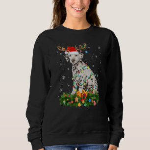 Xmas Holiday Reindeer Hat Santa Dalmatian Dog Chri Sweatshirt