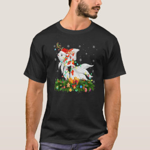 Xmas Holiday Reindeer Hat Santa Goldfish Christmas T-Shirt