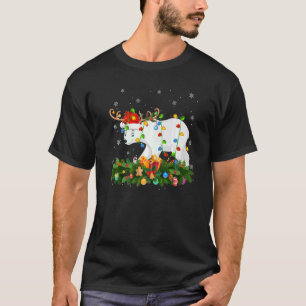 Xmas Holiday Reindeer Hat Santa Polar Bear Christm T-Shirt