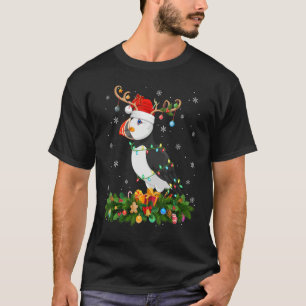 Xmas Holiday Reindeer Hat Santa Puffin Bird Christ T-Shirt