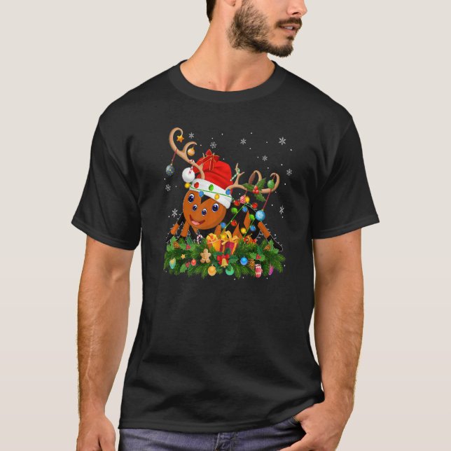 Xmas Holiday Reindeer Hat Santa Tarantula Christma T-Shirt (Front)