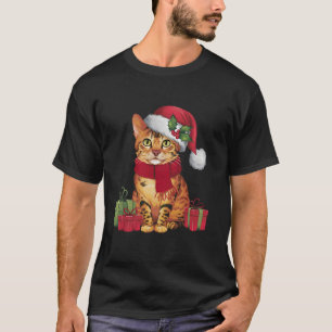 Xmas Holiday Santa Bengal Cat Christmas T-Shirt
