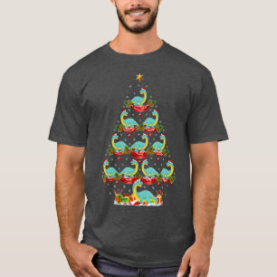 Xmas Holiday Santa Brontosaurus Dinosaur Christmas T-Shirt