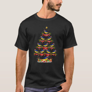 Xmas Holiday Santa Eastern Bluebird Christmas Tree T-Shirt