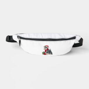 Xmas Holiday Santa Giant Schnauzer Dog Christmas  Bum Bags