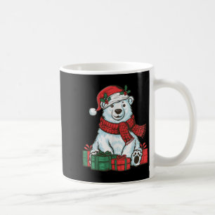 Xmas Holiday Santa Hat Lar Bear Christmas Coffee Mug