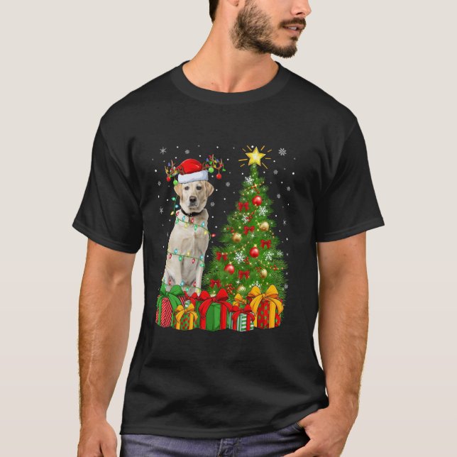 Xmas Holiday Santa Labrador Retriever Dog Christma T-Shirt (Front)