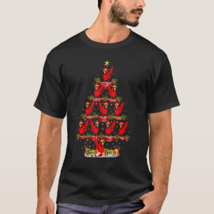 Xmas Holiday Santa Northern Cardinal Bird Christma T-Shirt