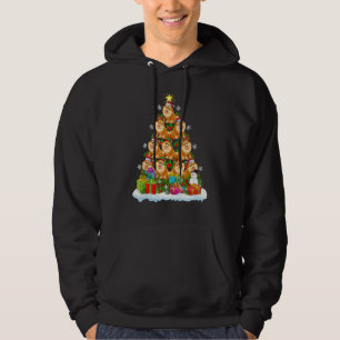 Xmas Holiday   Santa Pomeranian Dog Christmas Tree Hoodie