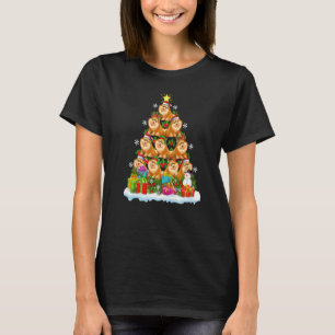 Xmas Holiday  Santa Pomeranian Dog Christmas Tree T-Shirt