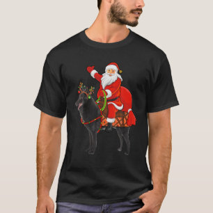 Xmas Holiday Santa Riding Schipperke Dog Christmas T-Shirt