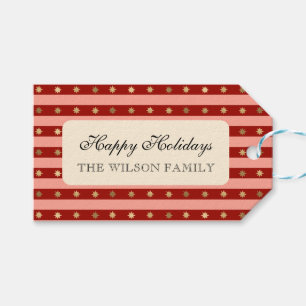 Xmas Holiday Striped Noel Christmas Wrapping Gift Tags