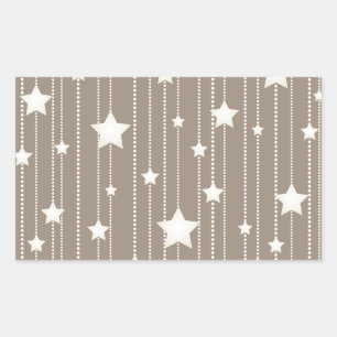 Xmas holiday white star garland  rectangular sticker