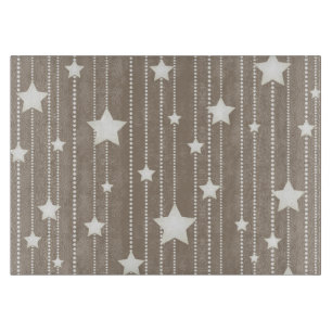 Xmas holidays star garland beige simple design cutting board