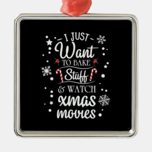 Xmas I Just Want To Bake Metal Tree Decoration