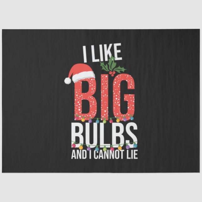 Xmas I Like Big Bulbs Tissue Paper (Front)