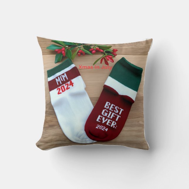 Xmas in July Fun Pillow: Double the Summer Cheer Cushion (Front)