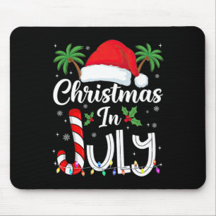Xmas In July Santa Hat Beach Trip Tropical Summer Mouse Mat