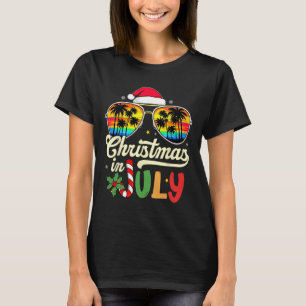 Xmas In July Sungles Beach Tropical Summer Vibes S T-Shirt