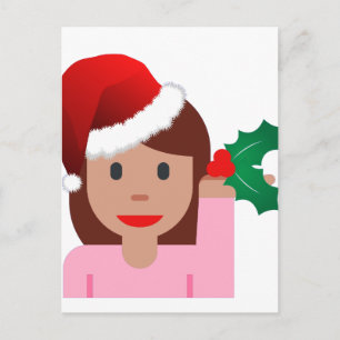 xmas information girl emoji holiday postcard