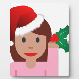 xmas information girl emoji plaque