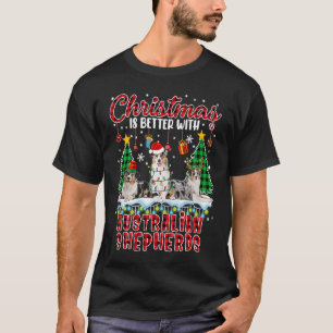 Xmas Is Better With Australian Shepherds Santa ELF T-Shirt