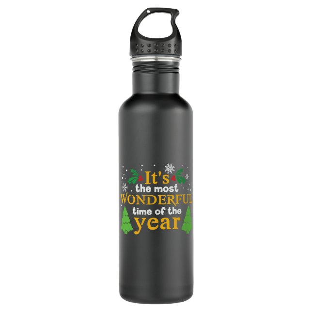 Xmas It Is The Most Wonderful Time 710 Ml Water Bottle (Front)