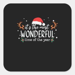 Xmas It Is The Most Wonderful Time Square Sticker