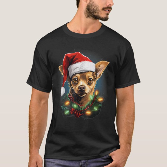 Xmas Jack Chi Dog Tangled Christmas Lights  for Me T-Shirt (Front)