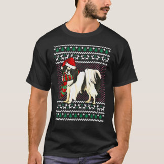 Xmas Japanese Chin Dog Santa Hat Ugly Christmas T-Shirt