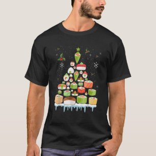 Xmas Japanese Sushi Christmas Tree Holiday Pajama  T-Shirt