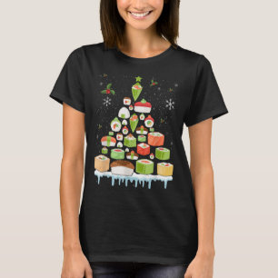 Xmas Japanese Sushi Christmas Tree Holiday Pajama  T-Shirt