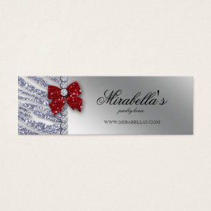 Xmas Jewellery Zebra Price Tag Red Silver Sparkle