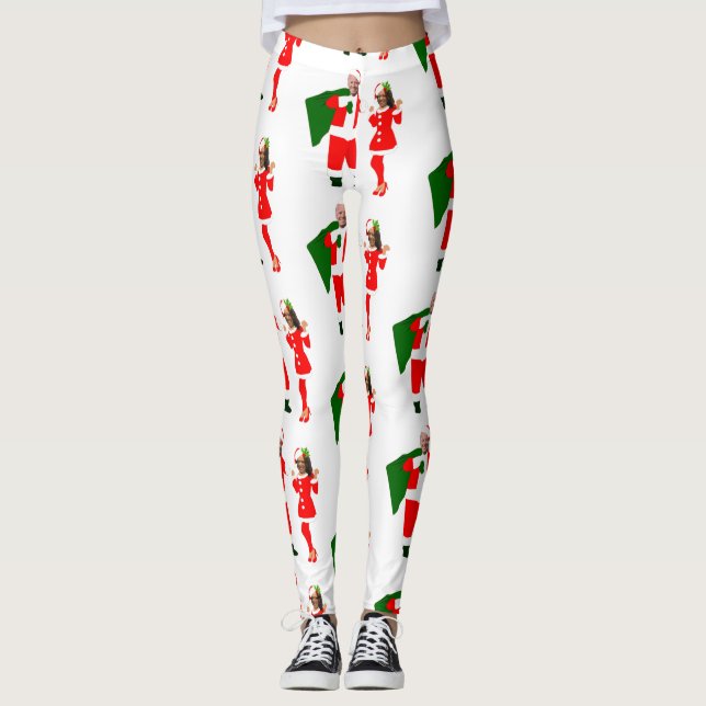 xmas joe biden santa kamala harris leggings (Front)