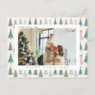Xmas Joy Christmas Family Photo Holiday Postcard