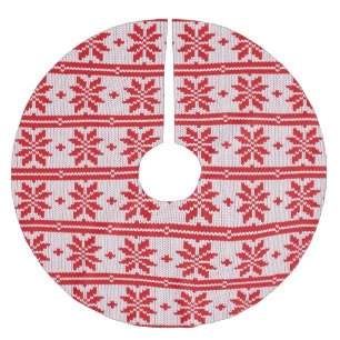 Xmas knitting seamless pattern 1 + your ideas brushed polyester tree skirt