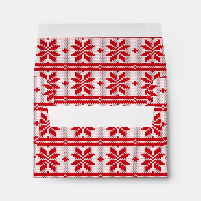 Xmas knitting seamless pattern 1 + your ideas envelope (Back (Bottom))