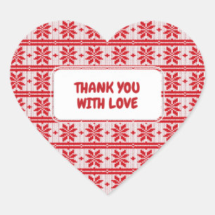 Xmas knitting seamless pattern 1 + your ideas heart sticker