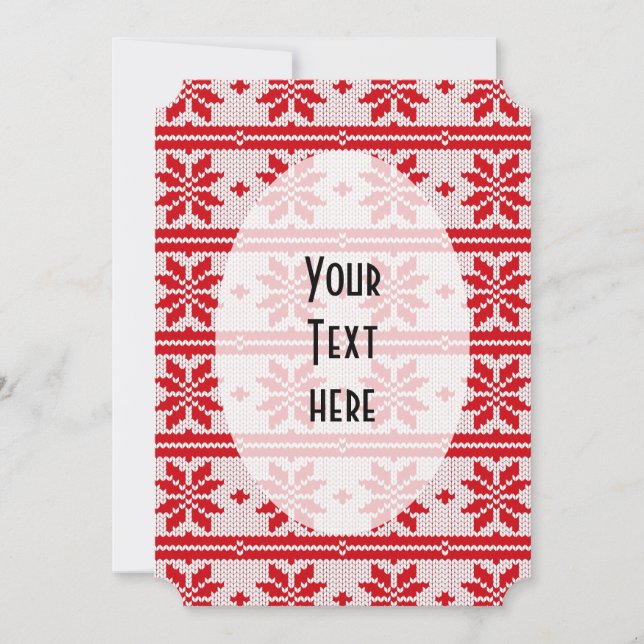 Xmas knitting seamless pattern 1 + your ideas holiday card (Front)