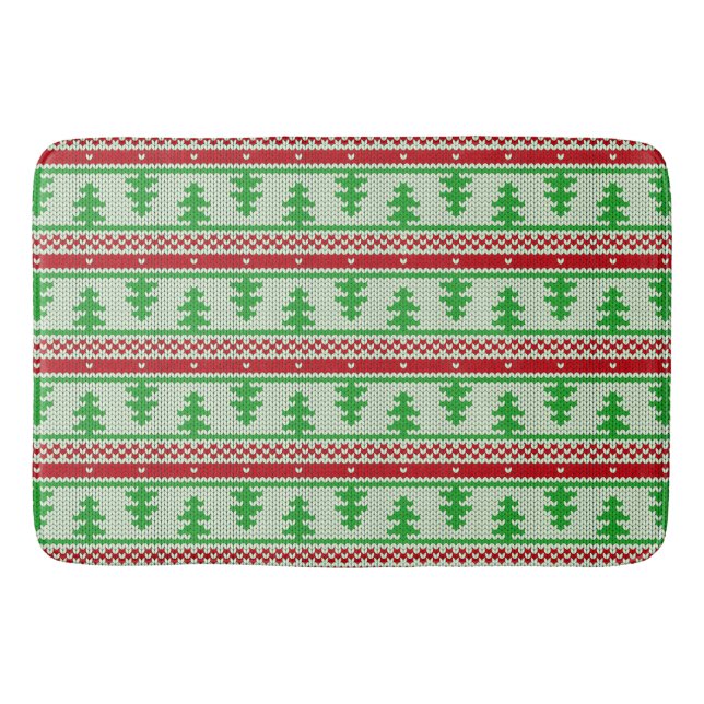 Xmas knitting seamless pattern 2 + your ideas bath mat (Front)