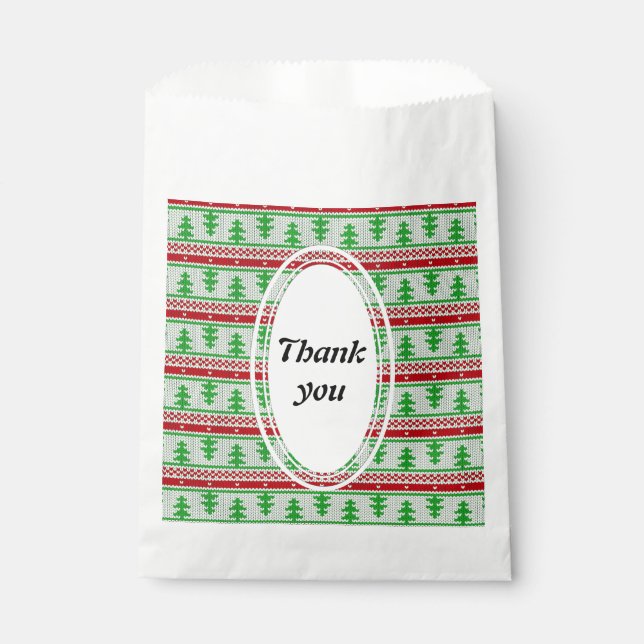 Xmas knitting seamless pattern 2 + your ideas favour bags (Front)